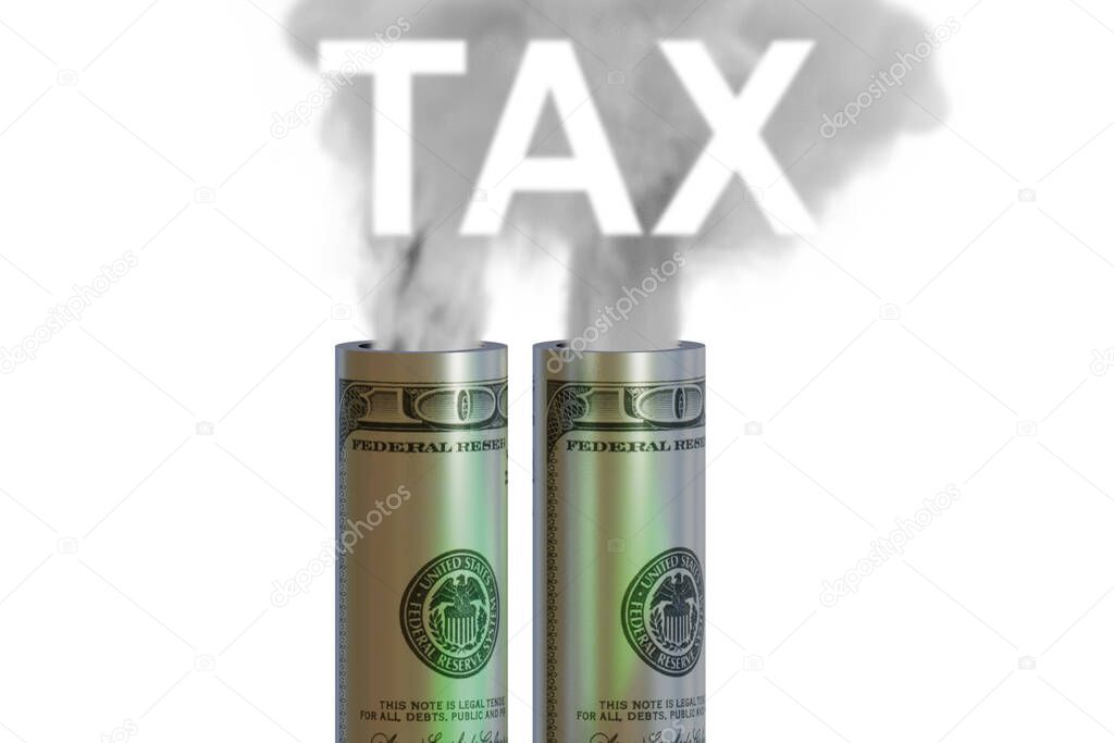 Concept of carbon tax in ecology concept - 3d rendering