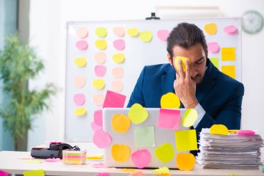 Çelişkili öncelik kavramında genç erkek çalışan