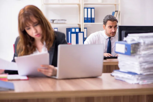 Two employees working in the office — Stock Photo, Image