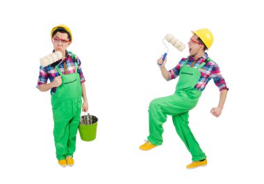 Beyaz tenli komik bir ressam.