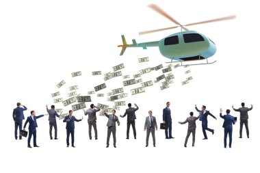 Helikopter para konseptinde iş adamı