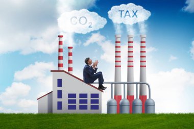 Karbon vergisi konsepti işadamı