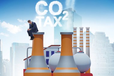 Karbon vergisi konsepti işadamı