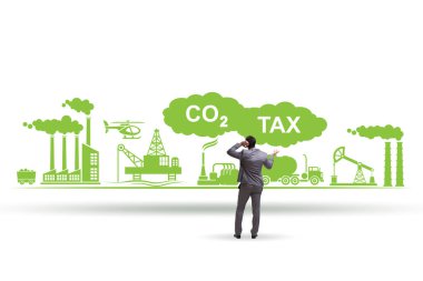 Karbon vergisi konsepti işadamı