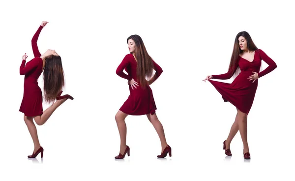Vrouw dansen geïsoleerd op de witte — Stockfoto