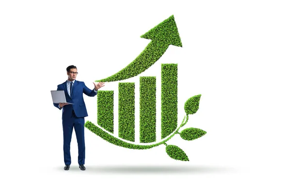 Green Economy Wachstumskonzept mit Geschäftsmann — Stockfoto