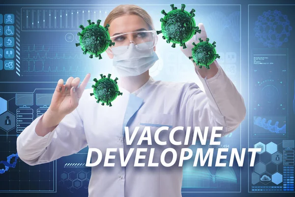 코로나 바이러스 - 19 백신을 개발하고 있는 여의사 — 스톡 사진