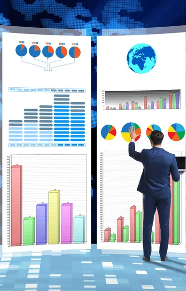 Concetto di grafici aziendali e visualizzazione finanziaria — Foto Stock