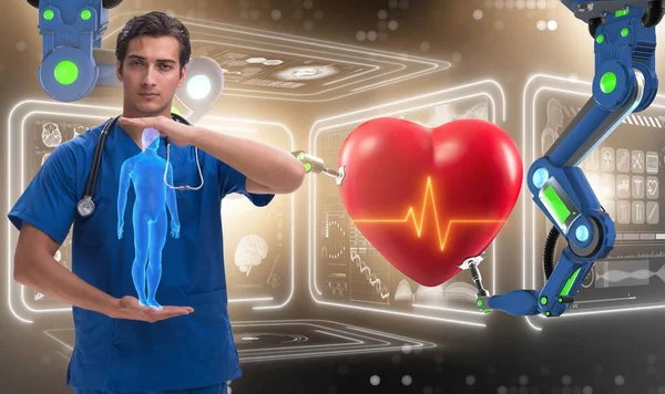 Telemedicine concept with remote monitoring of heart condition