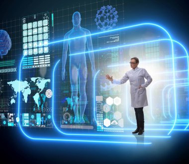 Teletıp sağlık konsepti kadın doktoru