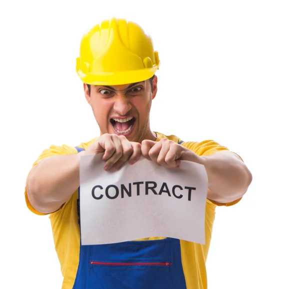 Trabalhador não satisfeito com o seu contrato de trabalho — Fotografia de Stock
