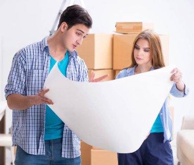 Genç aile planlama evi çizim ile yenileme