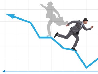 İş adamı ve iş konseptindeki gölgesi