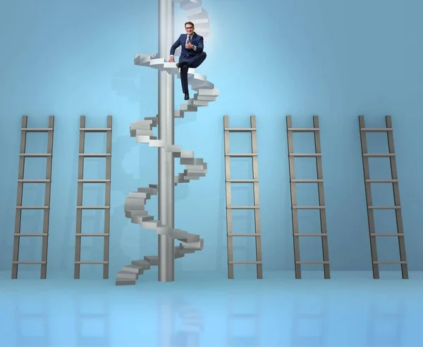 Концепция карьерного роста с лестницами и лестницами — стоковое фото