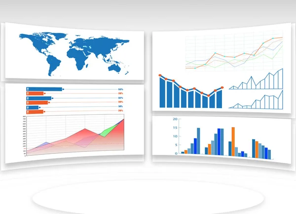 Wykresy biznesowe i koncepcja infografiki — Zdjęcie stockowe