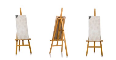 Beyaz arkaplanda Easel izole