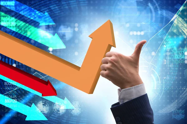 Concepto de recuperación económica con los gráficos lineales —  Fotos de Stock