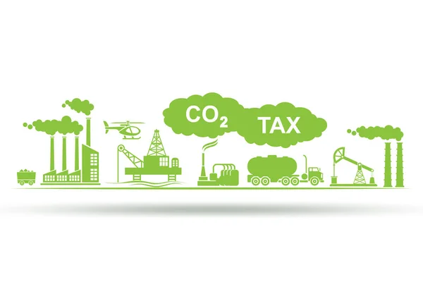 Carbon tax concept with industrial plant — Stock Photo, Image