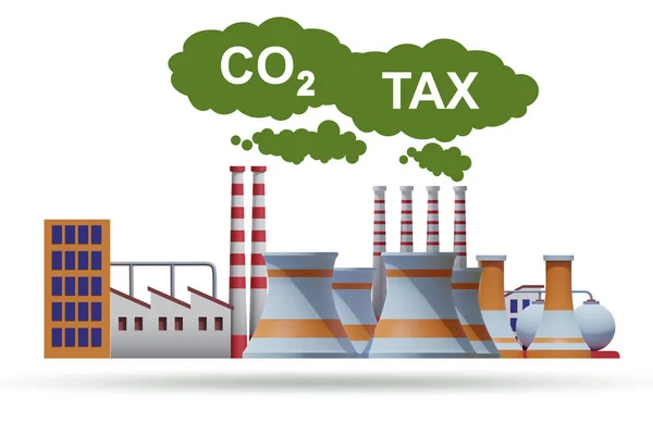 CO2-Steuerkonzept mit Industrieanlage — Stockfoto