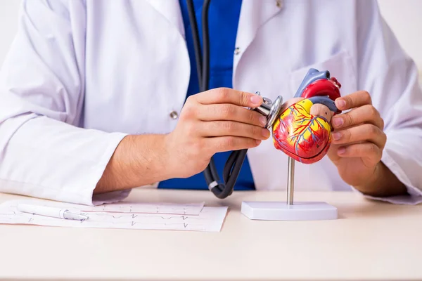 Klinikte çalışan genç bir erkek kardiyolog. — Stok fotoğraf