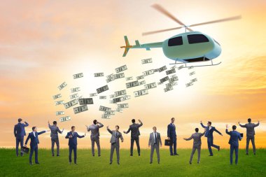 Helikopter para konseptinde iş adamı
