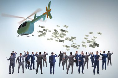 Helikopter para konseptinde iş adamı