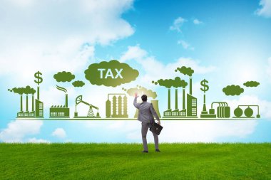 Karbon vergisi konsepti işadamı