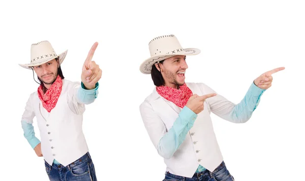 Cowboy isoliert auf weißem Hintergrund — Stockfoto