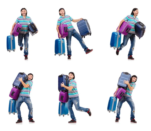 Conceito de férias de viagem com bagagem em branco — Fotografia de Stock