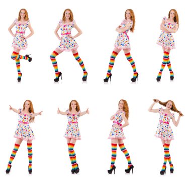 Beyaz renkli giysiler ile genç kız