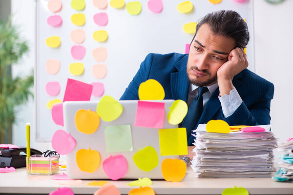 Молодой работник-мужчина в конфликте приоритетов концепции