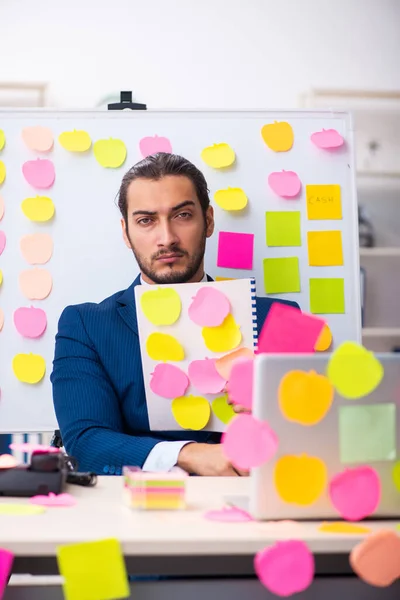 Young male employee in conflicting priorities concept — Stock Photo, Image