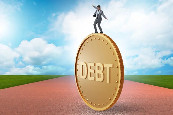 借金と融資の概念のビジネスマン — ストック写真
