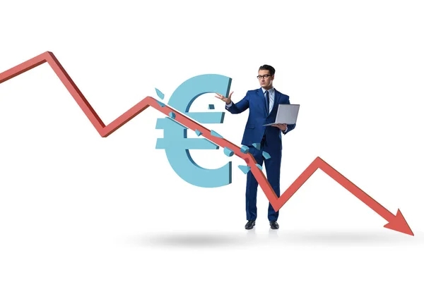 Begrip economische crisis en euro-inflatie — Stockfoto