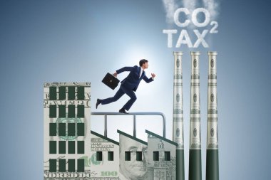 Karbon vergisi konsepti işadamı