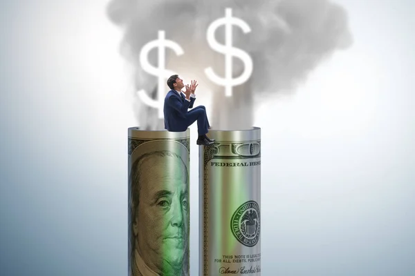 Businessman in carbon pricing concept — Stock Photo, Image