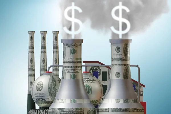 Carbon tax concept with industrial plant - 3d rendering — Stock Photo, Image
