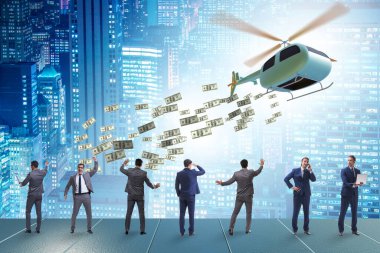 Helikopter para konseptinde iş adamı