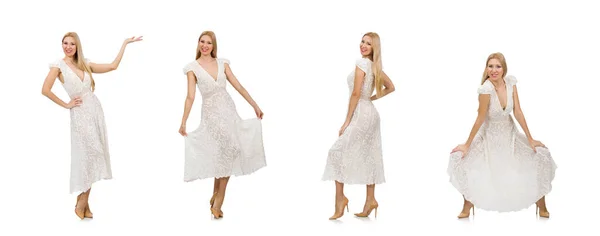 Nő a ruha divat ruha elszigetelt fehér — Stock Fotó