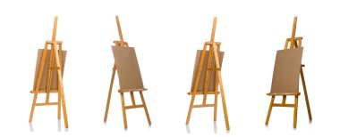 Beyaz arkaplanda Easel izole