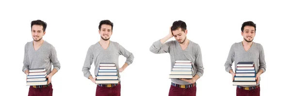 Joven estudiante aislado en el fondo blanco — Foto de Stock