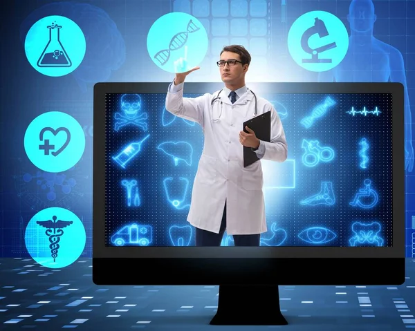 Telehälsa koncept med läkare gör fjärrkontroll — Stockfoto