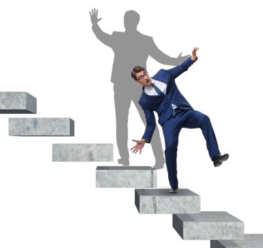 İş adamı ve iş konseptindeki gölgesi