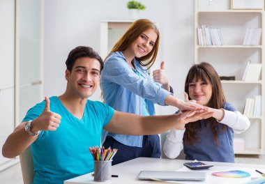 Tasarımcı takımı yeni iç projeyi tartışıyor