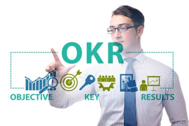 Objektif anahtar sonuçlara ve iş adamına sahip OKR kavramı