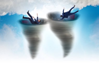 İflas ve iş adamlarıyla kriz konsepti