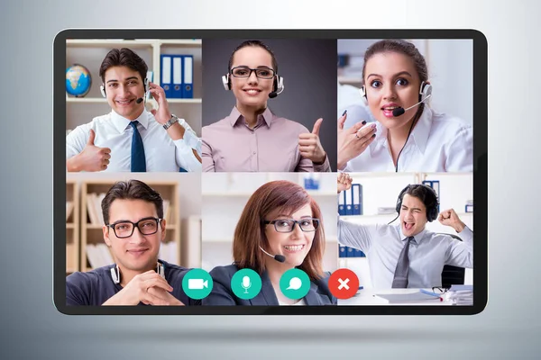 Concept van virtuele samenwerking via videoconferentie — Stockfoto