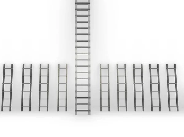 キャリアアップの概念の異なるはしご — ストック写真