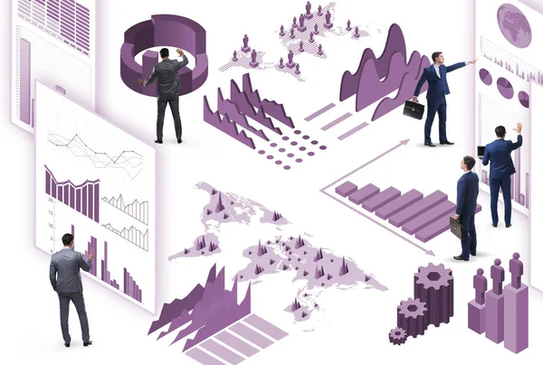 Ticari görselleştirme ve bilgi grafikleri konsepti işadamı