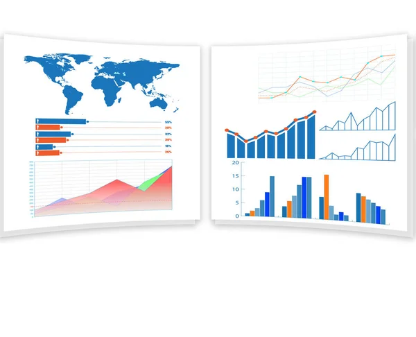 Bedrijfskaarten en infographics - 3d weergave — Stockfoto